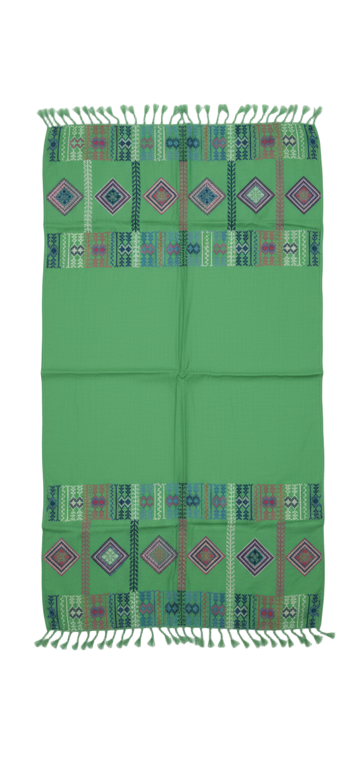 Green Tatreez Scarf