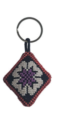 Palestinian Tatreez Diamond Key Ring design 2