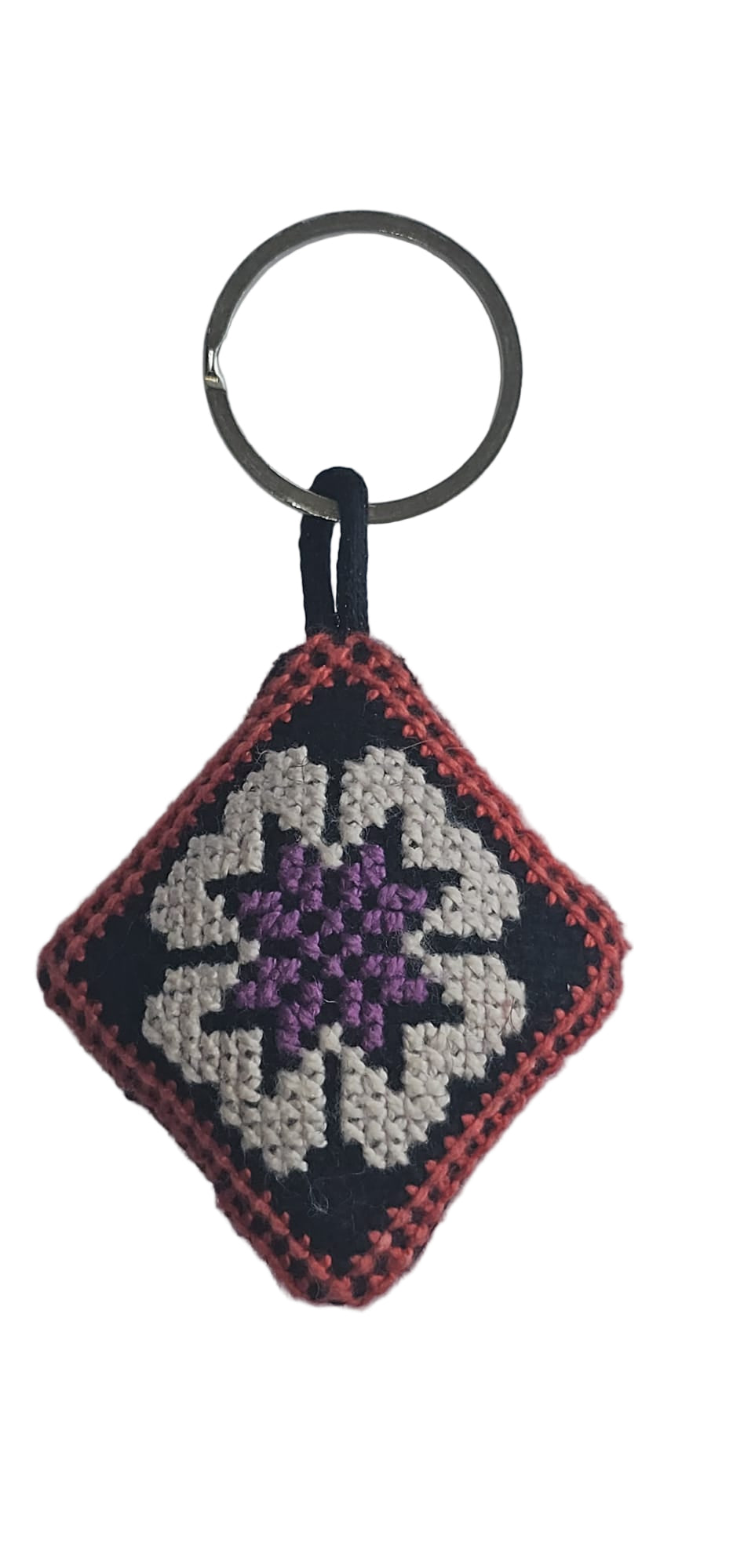 Palestinian Tatreez Diamond Key Ring design 2