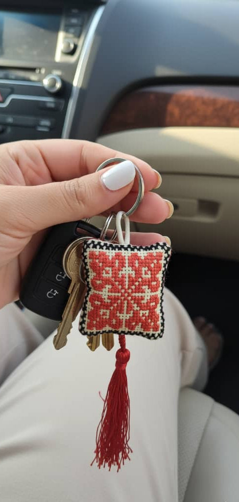 Square design 3 Tatreez Key Ring
