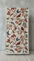 Hand-Embroidered Linen Scarf with Olive Motif