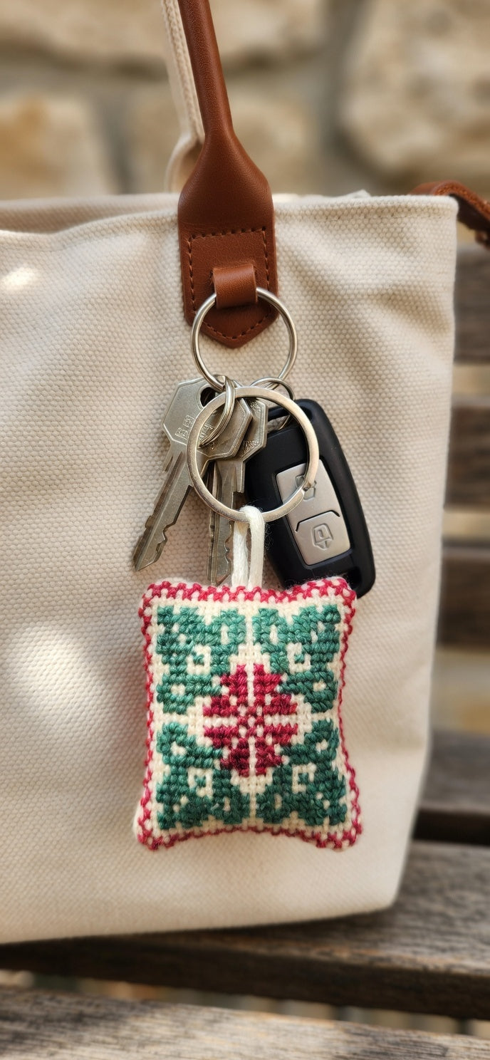 Square design 7 Tatreez Key Ring